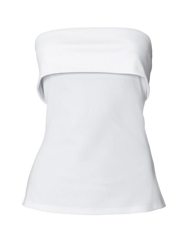 Women's Solid Color Split Tube Top, Fashion Casual Strapless Top for Daily Outdoor Wear, Women Top Clothes for Summer